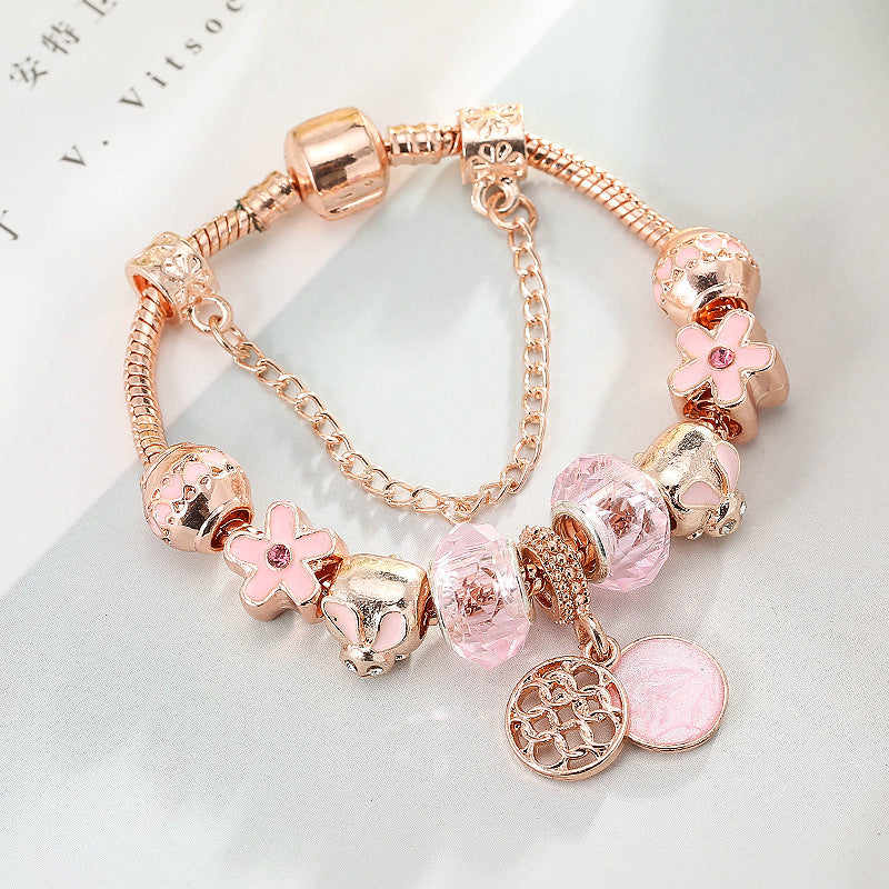 Women's Love Geometric Rose Gold Bracelet | LUXETHREAD
