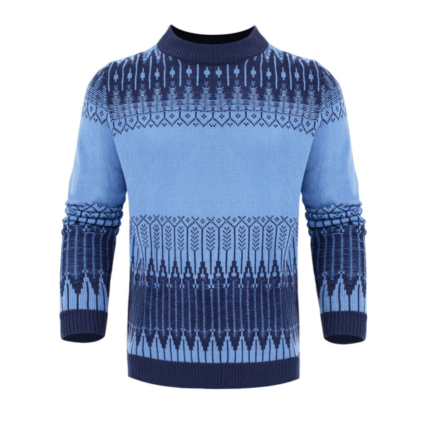 Men's Crewneck Pullover Sweater Unisex Fair Isle Long Sleeve Knitted Sweater | LUXETHREAD