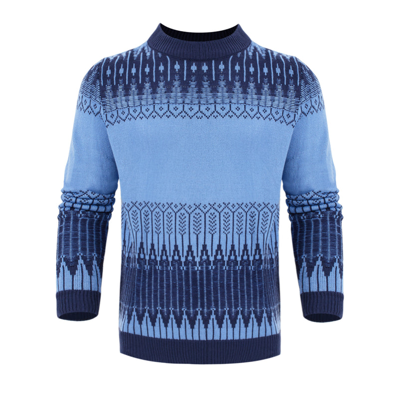 Men's Crewneck Pullover Sweater Unisex Fair Isle Long Sleeve Knitted Sweater | LUXETHREAD