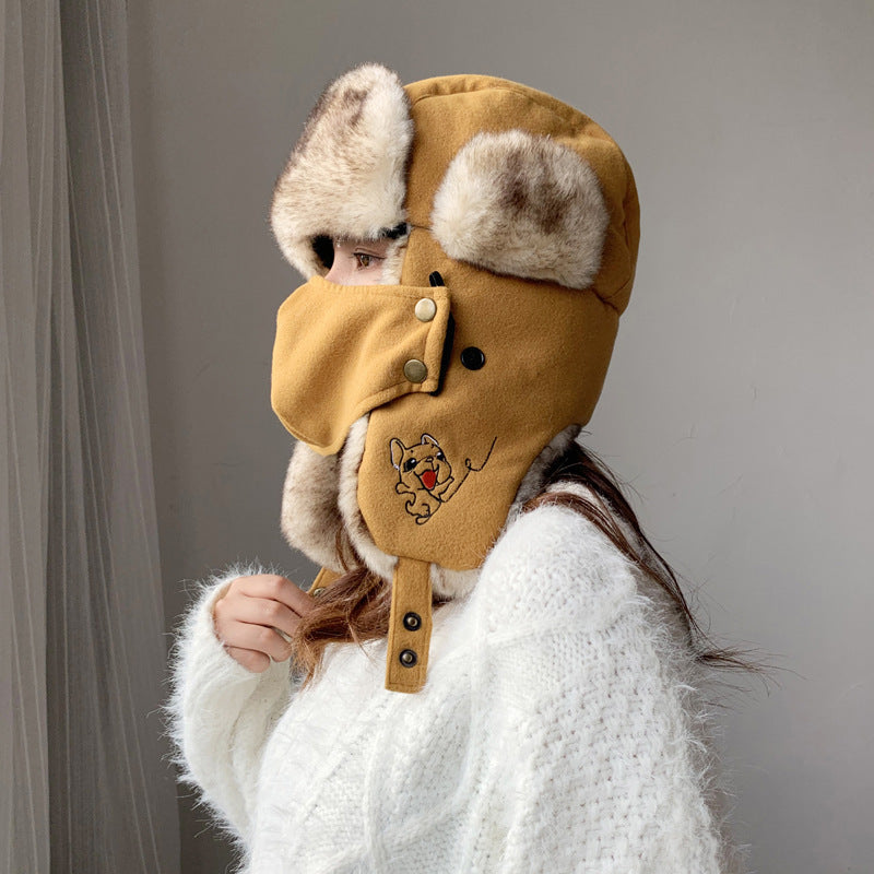 Cute puppy Lei Feng cartoon outdoor ski hat | LUXETHREAD