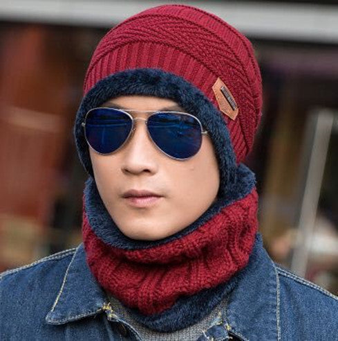 Men's Knitted Wool Hat Casual Warm Bib | LUXETHREAD 