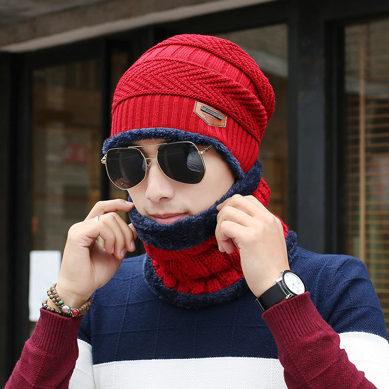 Men's Knitted Wool Hat Casual Warm Bib | LUXETHREAD 