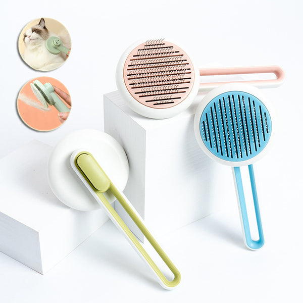 Pet Dog Hair Remover Cat Brush Grooming Tool Automatic Massage Comb Round Hair Brush For Cat Dog Pet Supplies | LUXETHREAD 