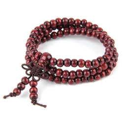 6mm Natural Sandalwood Buddhist Buddha Meditation 108 beads | LUXETHREAD