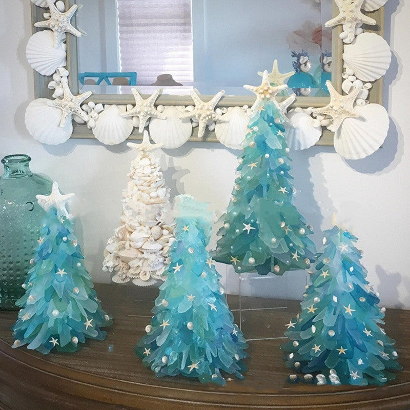 DIY Christmas Decoration Blue Christmas Tree Glass Creative Unique Decoration | LUXETHREAD