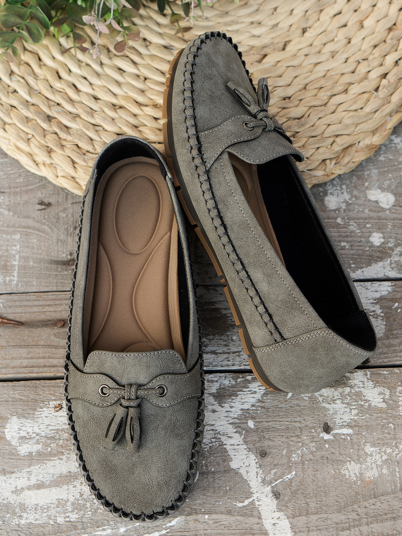 Women's Round Head Loafers Fashion Non-Slip Soft Comfortable Flats Shoes