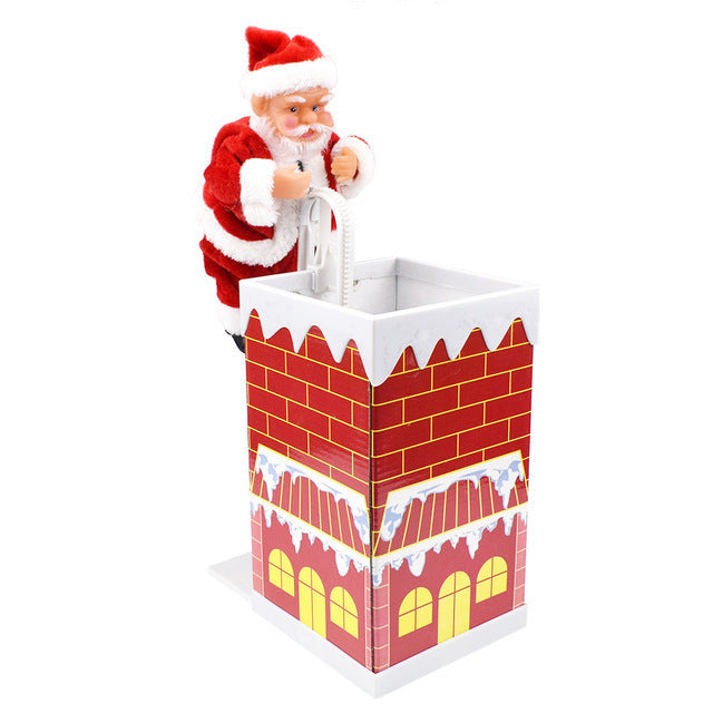 Electric Climbing Chimney Santa Claus Christmas Decoration Figurine Ornament Family New Year Party Santa Claus New Year Gift | LUXETHREAD