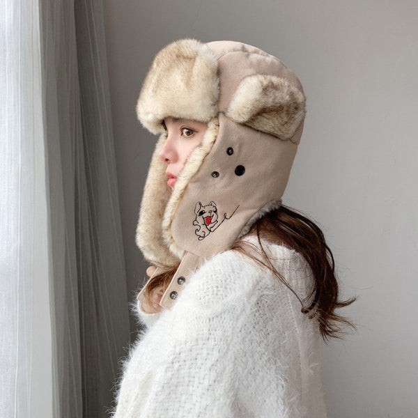 Cute puppy Lei Feng cartoon outdoor ski hat | LUXETHREAD