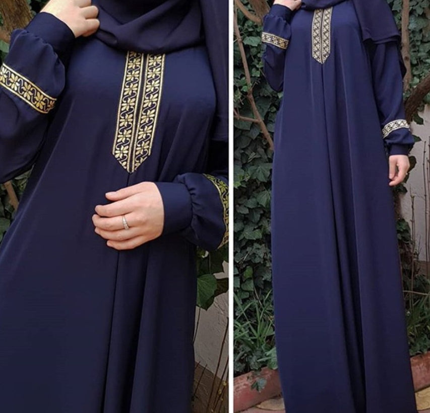 Women Plus Size Print Abaya Jilbab Muslim Maxi Dress | LUXETHREAD