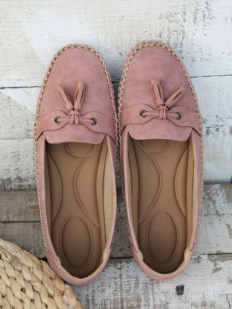 Women's Round Head Loafers Fashion Non-Slip Soft Comfortable Flats Shoes