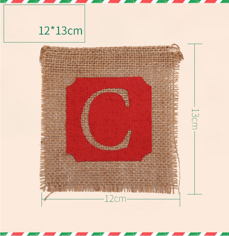 Merry Christmas Sackcloth Flag Christmas Banner Christmas Banner Decoration | LUXETHREAD 