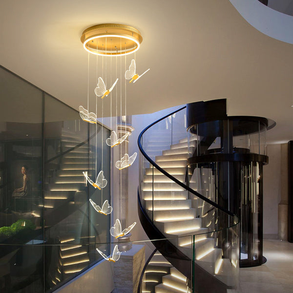 Living Room Loft Personality Dining Room Revolving Duplex Chandelier | LUXETHREAD
