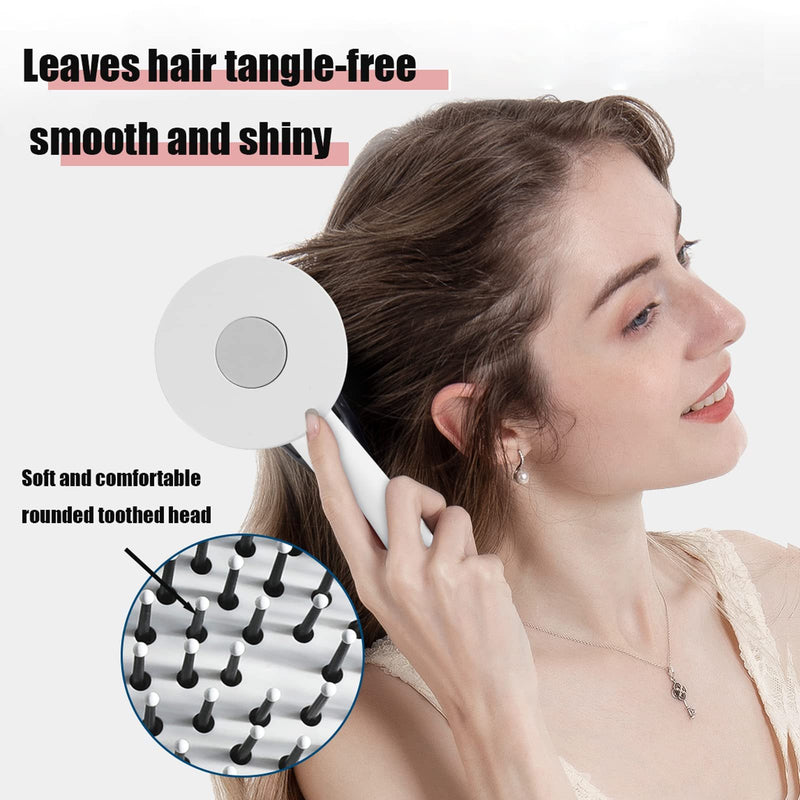 One-key Self-cleaning Hair Brush For Women Curly Hair Brush | LUXETHREAD 