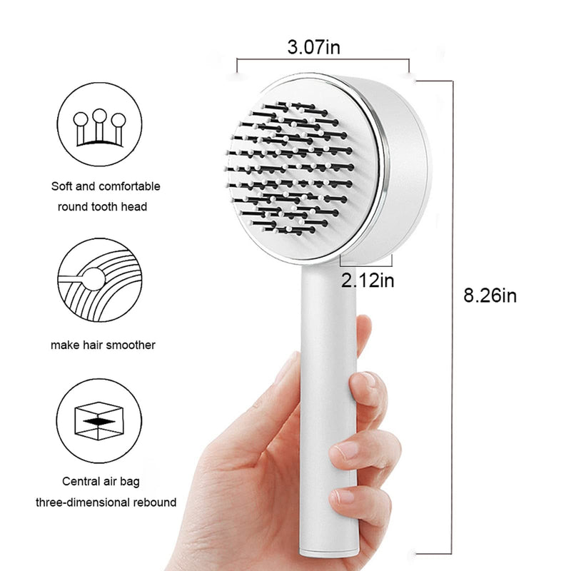 One-key Self-cleaning Hair Brush For Women Curly Hair Brush | LUXETHREAD 