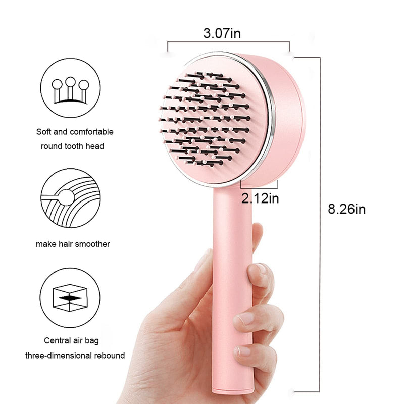 One-key Self-cleaning Hair Brush For Women Curly Hair Brush | LUXETHREAD 