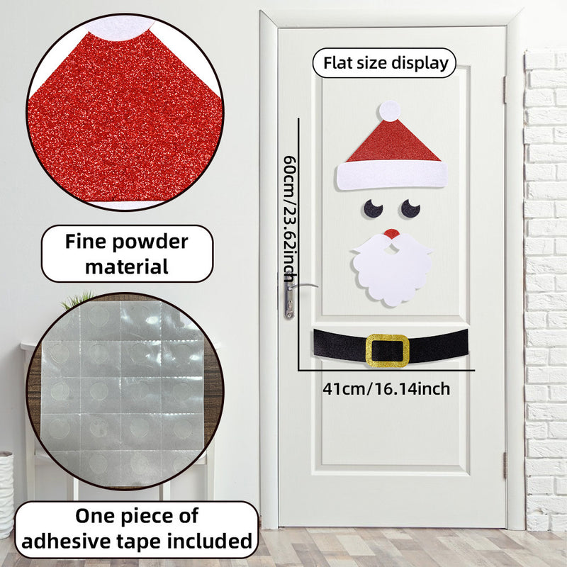 Christmas Decorations Felt Cloth Door Sticker Decoration | LUXETHREAD
