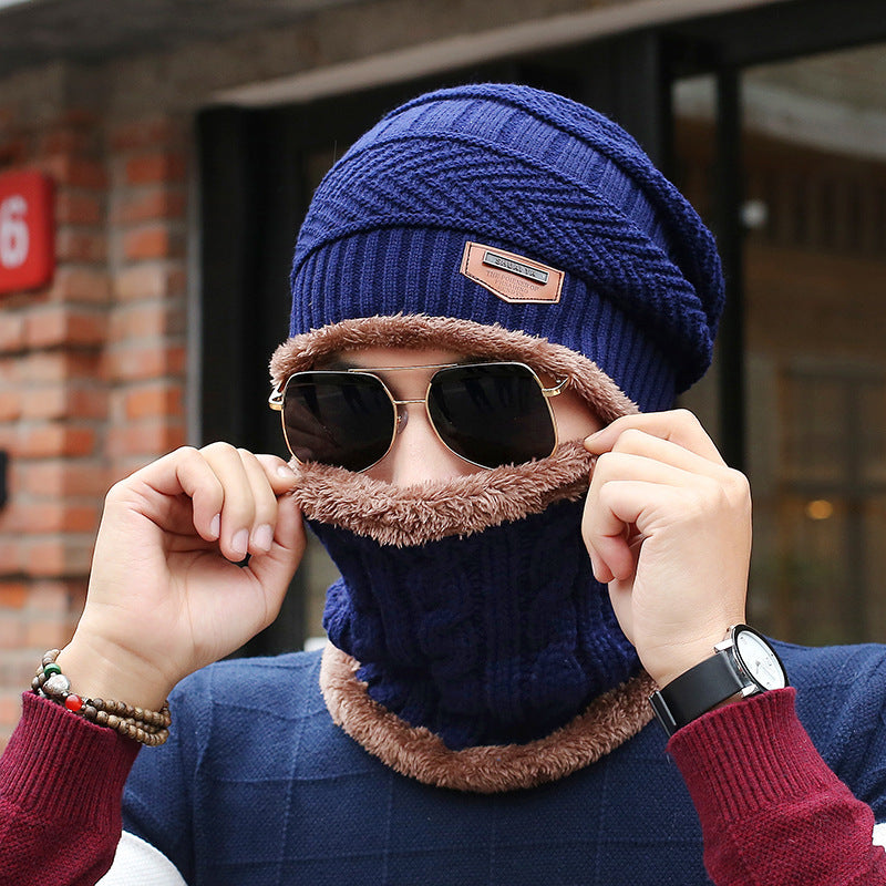 Men's Knitted Wool Hat Casual Warm Bib | LUXETHREAD 