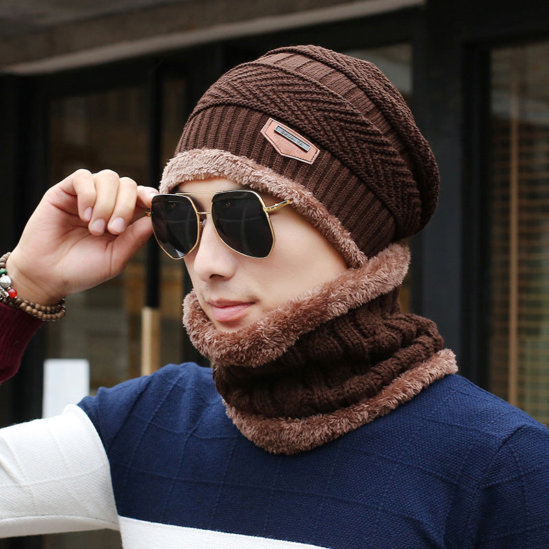 Men's Knitted Wool Hat Casual Warm Bib | LUXETHREAD 