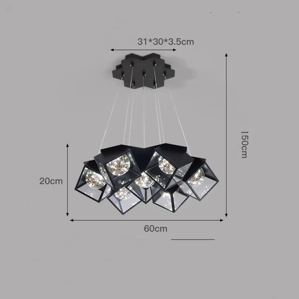 Home Bedroom Model Room Lamp Nordic Star Dining Room Chandelier | LUXETHREAD
