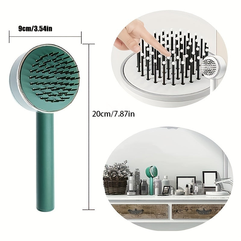 One-key Self-cleaning Hair Brush For Women Curly Hair Brush | LUXETHREAD 
