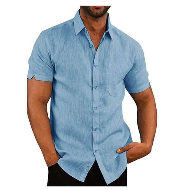 Men Short Sleeve Summer Solid Shirts Casual Loose Tops Tee | LUXETHREAD