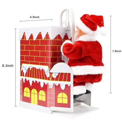 Electric Climbing Chimney Santa Claus Christmas Decoration Figurine Ornament Family New Year Party Santa Claus New Year Gift | LUXETHREAD