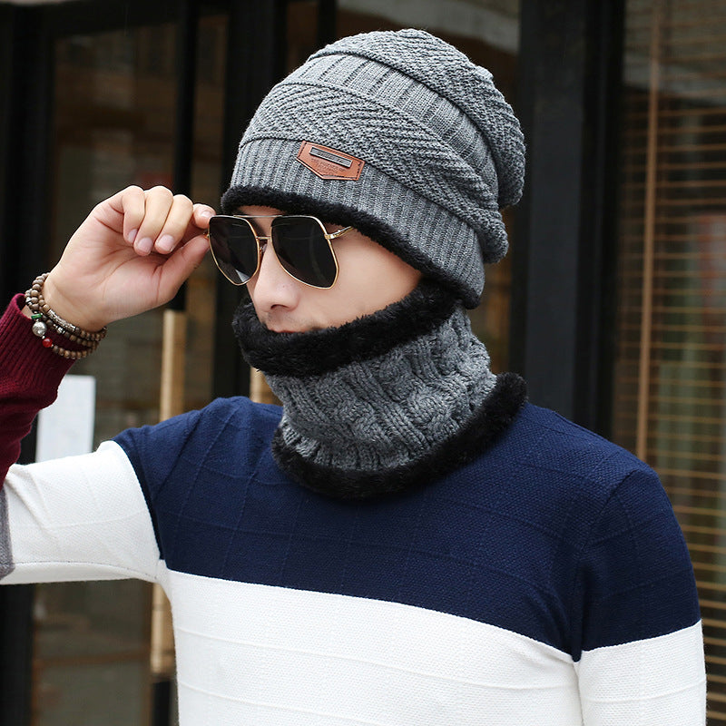 Men's Knitted Wool Hat Casual Warm Bib | LUXETHREAD 