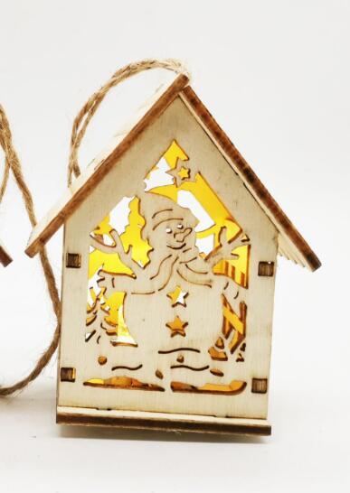 Christmas Wooden Craftwork Christmas Small House Decorations | LUXETHREAD