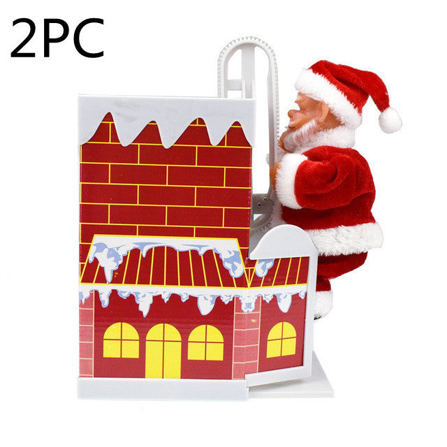 Electric Climbing Chimney Santa Claus Christmas Decoration Figurine Ornament Family New Year Party Santa Claus New Year Gift | LUXETHREAD