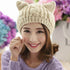 Hand Made 3D Cute Knitted Cat Ear Beanie For Winter | LUXETHREAD