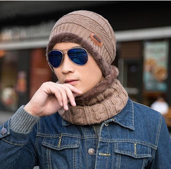 Men's Knitted Wool Hat Casual Warm Bib | LUXETHREAD 