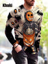 Halloween Autumn And Winter Men S Print Simple Long-Sleeved T Shirt | LUXETHREAD