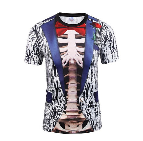 Fake Vest men short sleeve hip hop Fashion Man Slim Fit t-shirt Halloween cosplay | LUXETHREAD