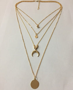 Fashionable Personality New Multi-layer Moon Disc Pendant | LUXETHREAD