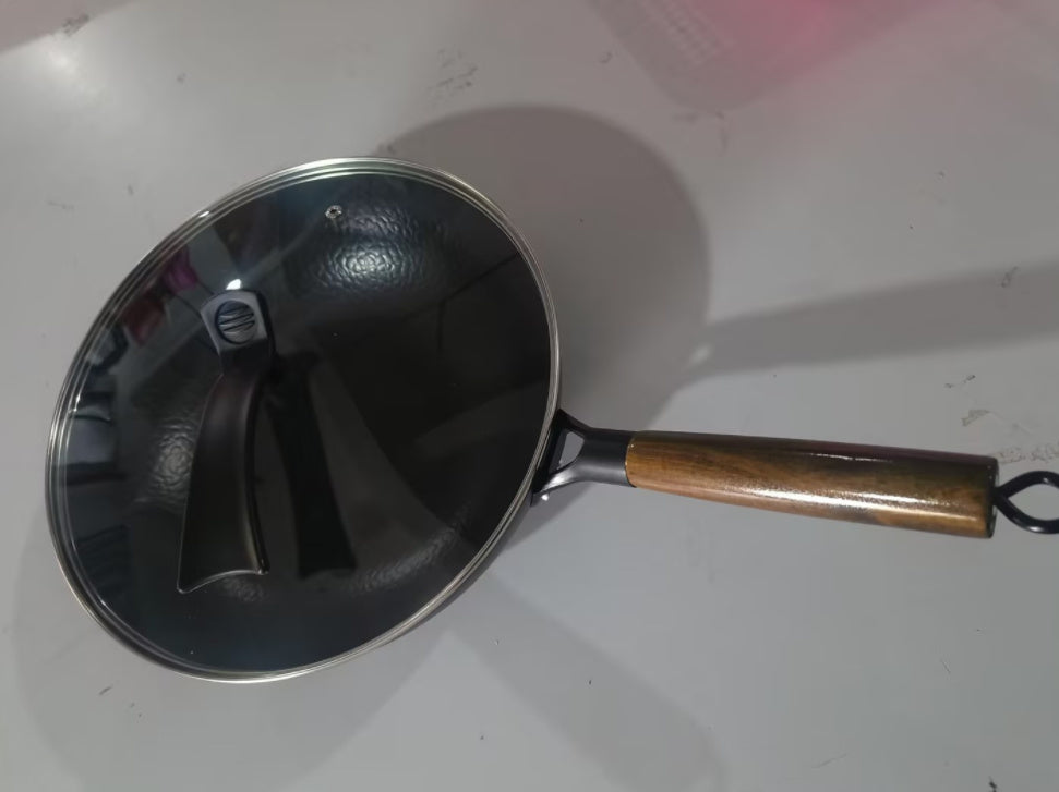 Iron Pan Traditional Iron Wok Handmade | LUXETHREAD