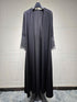 MQ085 Cardigan Abaya Muslim Cross-border Stretch Diamond Mesh Robe | LUXETHREAD 