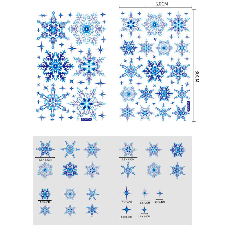 Christmas Elk Snowflake Sticker Decoration Glass Window Kids Room Christmas Wall Stickers Home Decals Decoration | LUXETHREAD