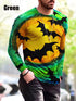 Halloween Autumn And Winter Men S Print Simple Long-Sleeved T Shirt | LUXETHREAD