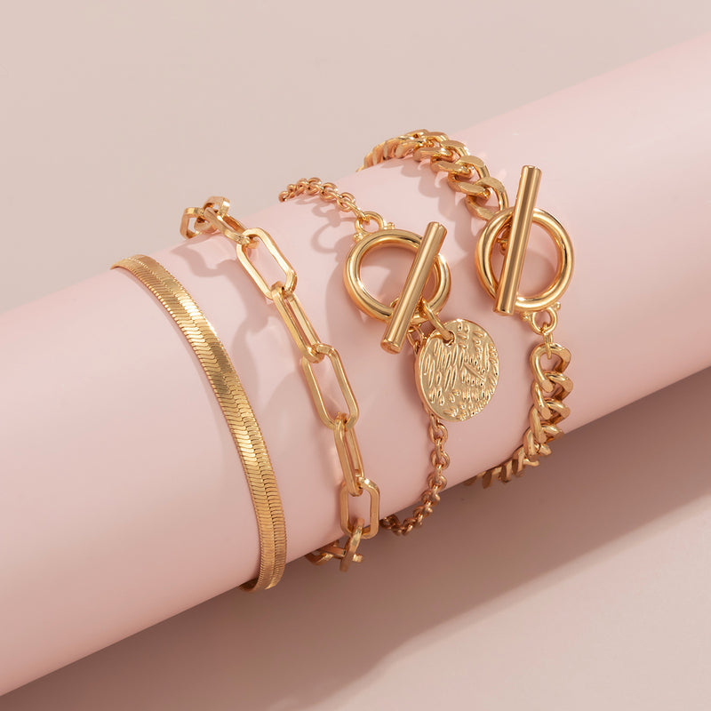 Metal Wind Hollow Chain Bracelet Snake Bone Metal Bracelet | LUXETHREAD 