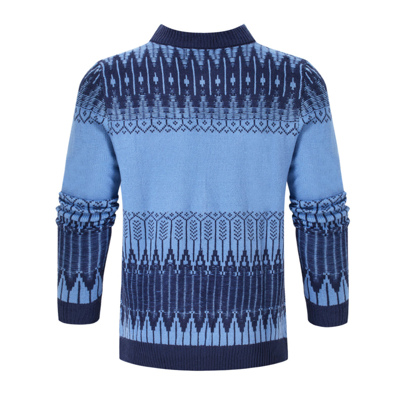 Men's Crewneck Pullover Sweater Unisex Fair Isle Long Sleeve Knitted Sweater | LUXETHREAD