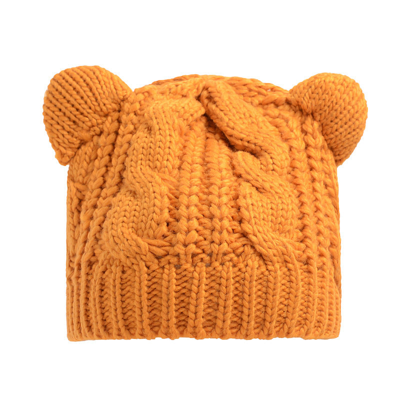 Hand Made 3D Cute Knitted Cat Ear Beanie For Winter | LUXETHREAD