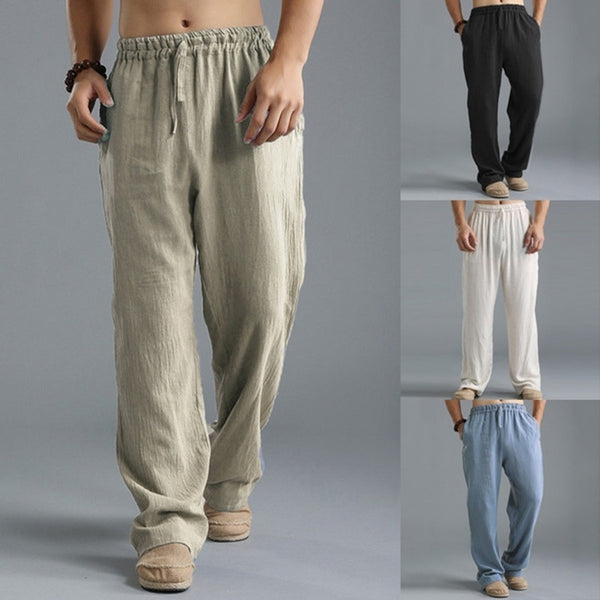 Men's Breathable Linen Loose Casual Sports Pants | LUXETHREAD
