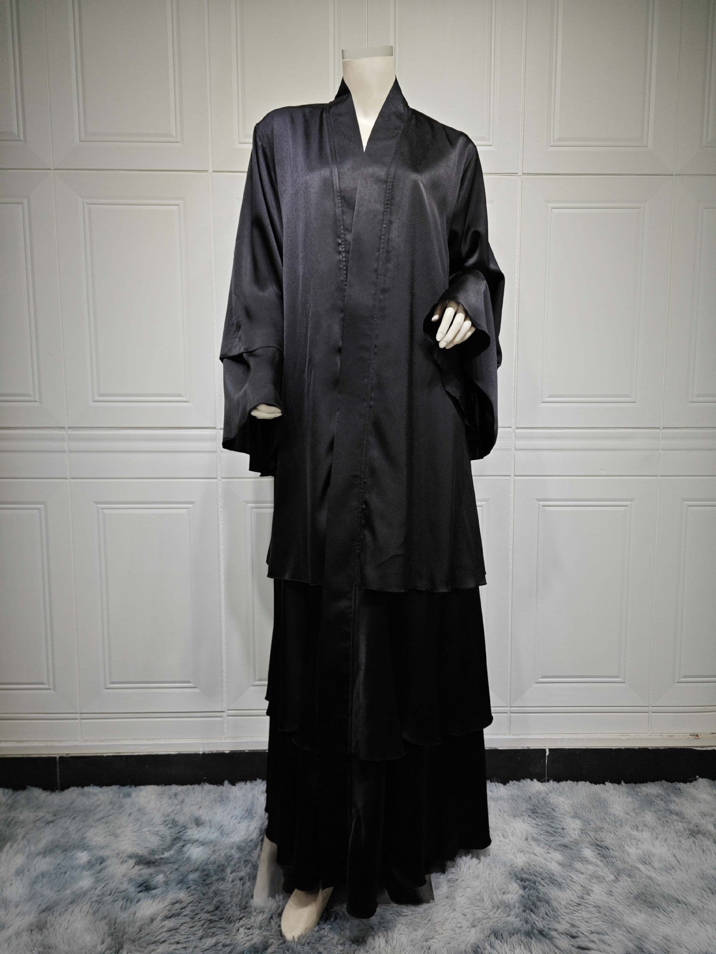 Muslim Fashion Solid Color Robe Abaya Outer Wear Cardigan | LUXETHREAD 