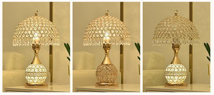 Crystal Desk Lamp Bedroom Bedside Lamp | LUXETHREAD