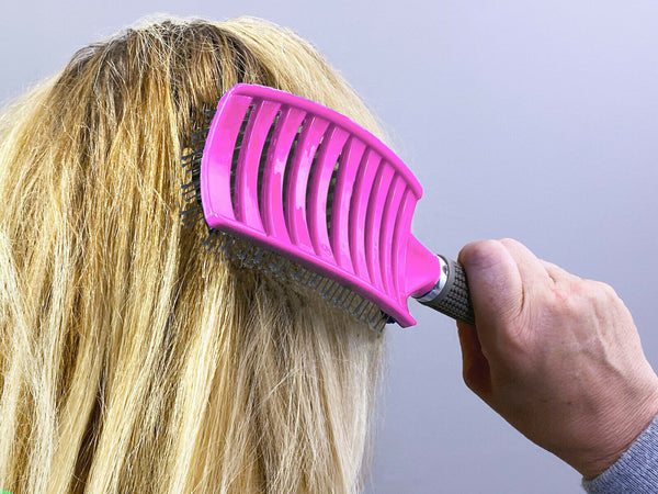 Hair Scalp Massage Brush Anti Static Curved Vented Styling Detangling | LUXETHREAD