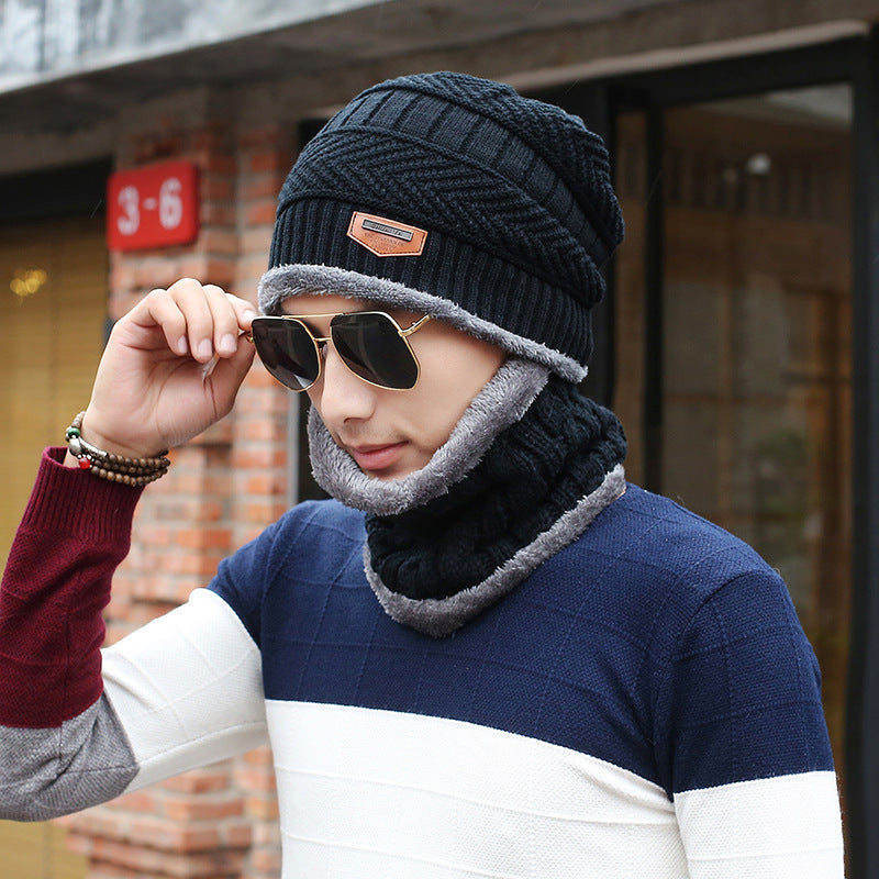 Men's Knitted Wool Hat Casual Warm Bib | LUXETHREAD 