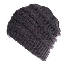 Mixed Color Knitted Wool Hat Ladies Non-labeled Ponytail Hat | LUXETHREAD 