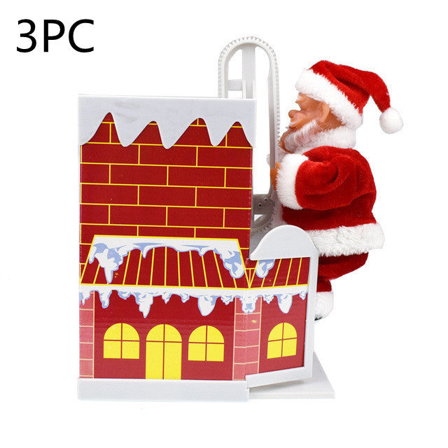 Electric Climbing Chimney Santa Claus Christmas Decoration Figurine Ornament Family New Year Party Santa Claus New Year Gift | LUXETHREAD