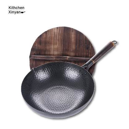 Iron Pan Traditional Iron Wok Handmade | LUXETHREAD