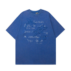 Flower Affixed Cloth Embroidered T-shirt For Men | LUXETHREAD